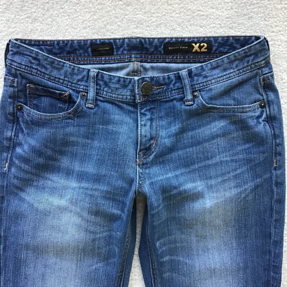 X2 ULTRA SKINNY BLUE CAPRI JEANS SIZE 8 - Picture 7 of 9